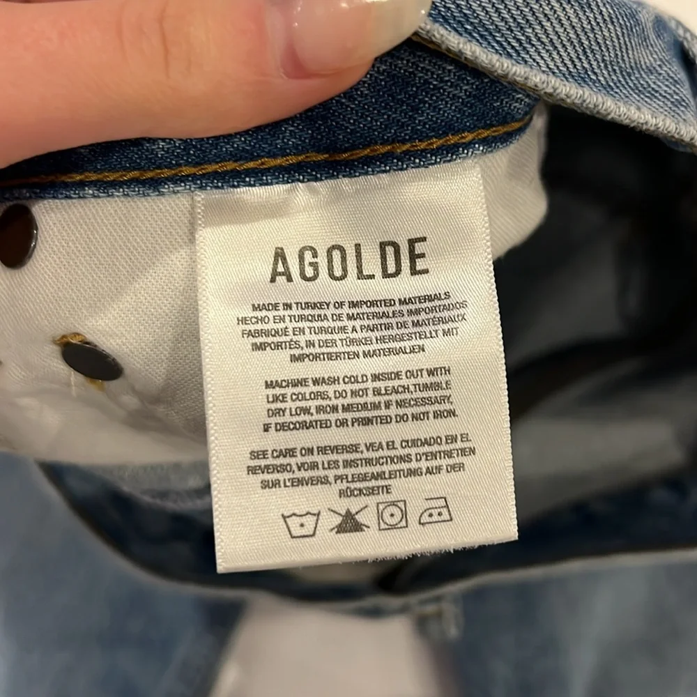 AGOLDE blue high waisted straight leg jeans size 26 - Picture 4 of 7